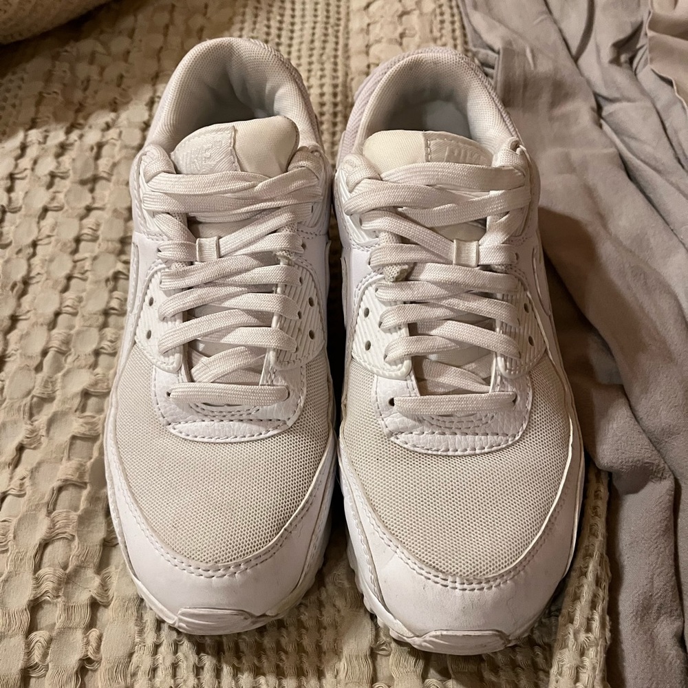 All White Nike Air Max 90s